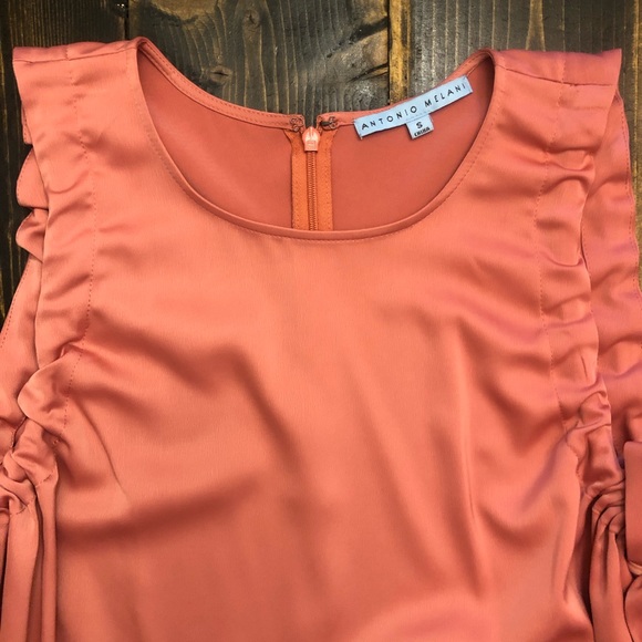 ANTONIO MELANI(Dillard's) Coral Haze Sleeveless DERRICK Blouse SZ SMALL - Picture 2 of 6
